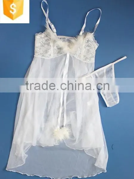 Hot Sexy Unique Net Gauze Material Flower Lingerie Babydoll Nighty Dress photo-4
