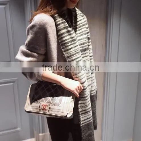 New Arrvial Winter Fashion Woman Long Striped Wool Knitted Scarf photo-2