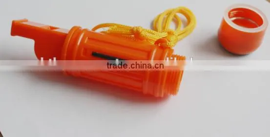 Multi-functional Plastic ABS Whistle With Orange Color Emergency With Compass