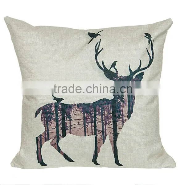 Popular Chiristmas Home Decorative Deer Printing Linen Cheap Cushion Cover photo-5