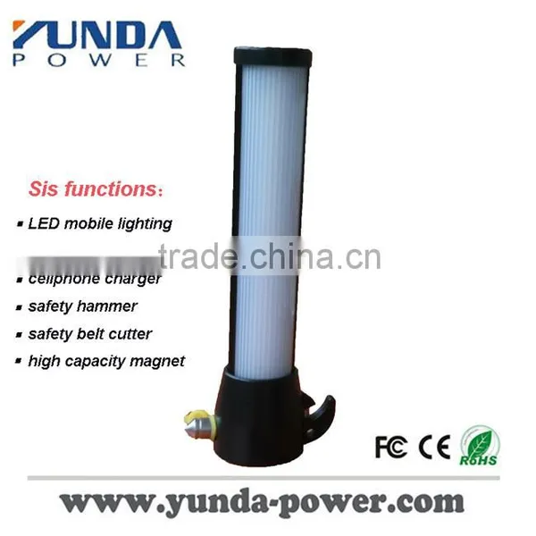 Manufacturer Multifunctional Car Safety Hammer With LED Light Belt Cutter and Emergency Power Battery All in One