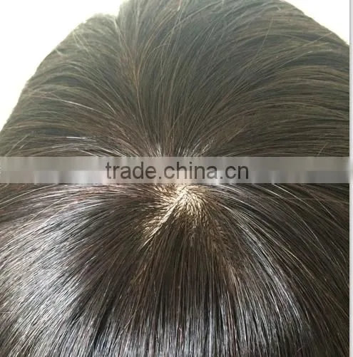 Express Wholesale Factory Direct Price 1B# 14" 100% Brazilian Human Hair Silk Forehead Full Hand Tied Wig photo-3