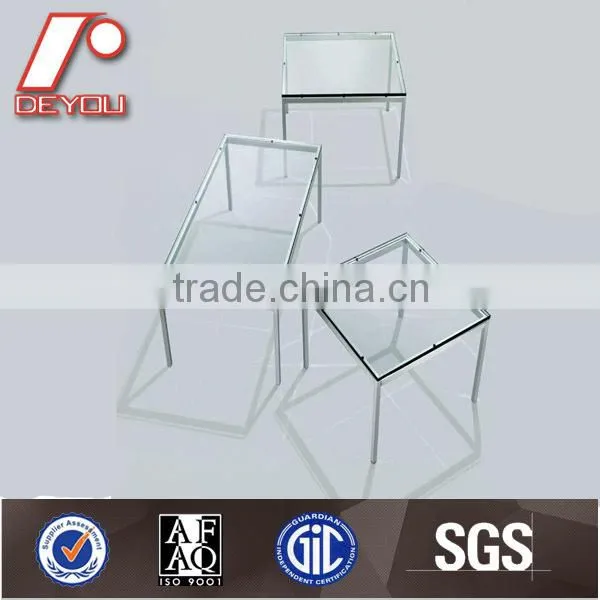 Glass Square Table in Stainless Steel Frame CT-075 photo-6