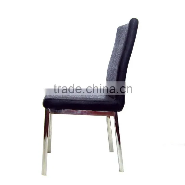 Black Color Leather Modern PU Metal Hotel Dining Chair photo-2