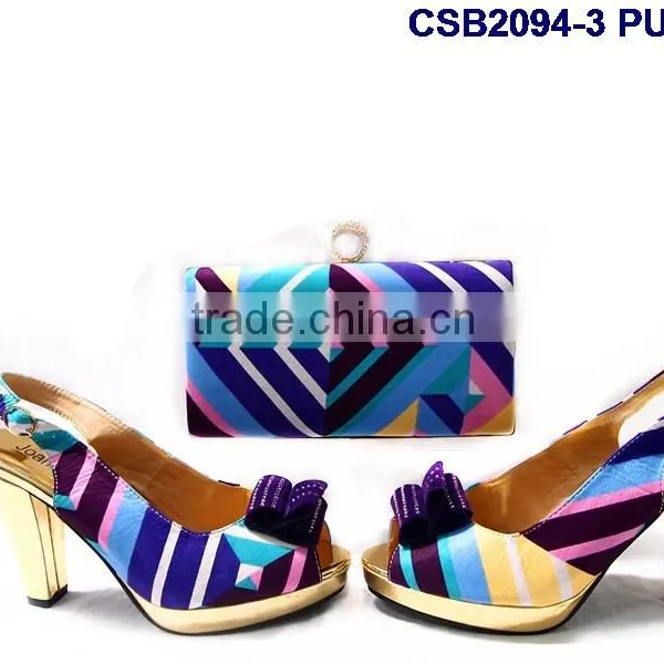 CSB2094 Lovely Elegant Newest Design Pink/green Shoes& Bags for Woman Sandals With High Heels Matsh Bags Wedding /party Shoe photo-3