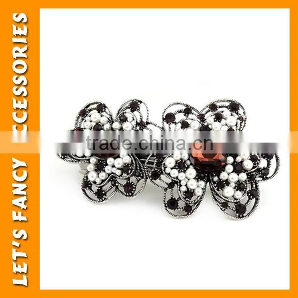 PGHD0333 High Quality Elegant Vintage Style Metal Hair Jewelry Ornaments Accessory Colorful Flower Hair Clips photo-4