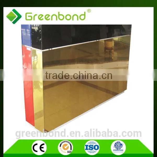 20 Years Gold Mirror Coating Aluminum Plastic Composite Wall Panel Sheet photo-2