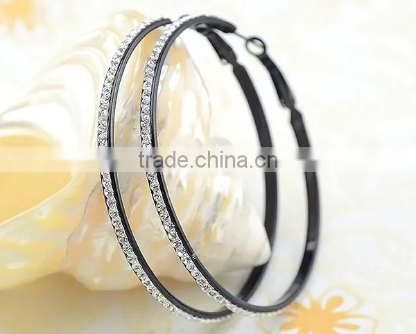 ER17108 Black Anodized Earrings , Crystal 2015 Fashion Big Earring photo-6