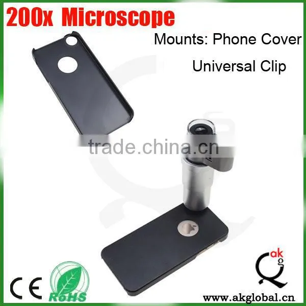 200X Zoom 3 LED Light Microscope Micro Lens for Cell Phone Mobile Phone Clip Protective Case for IPhone 6 6 Plus photo-3
