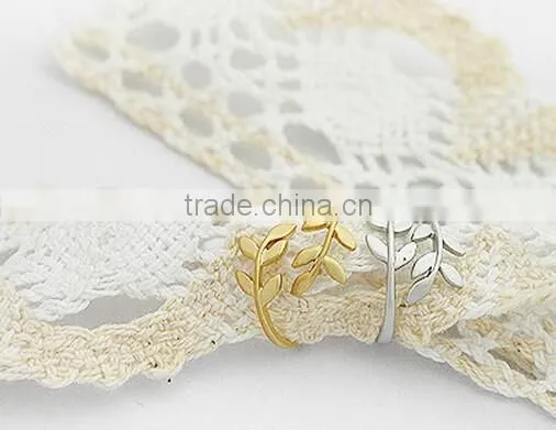 Hot Sales Leaves Shape Adjustable Knuckle Midi Infinity Ring Ring photo-6