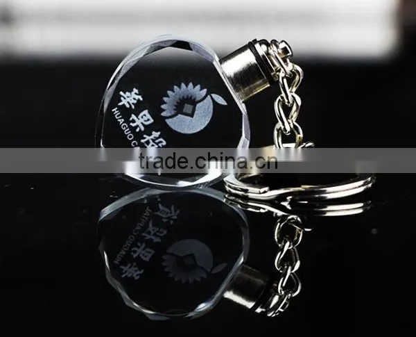 Promotional Gift Transaprent Crystal Glass Blank Keychain photo-2
