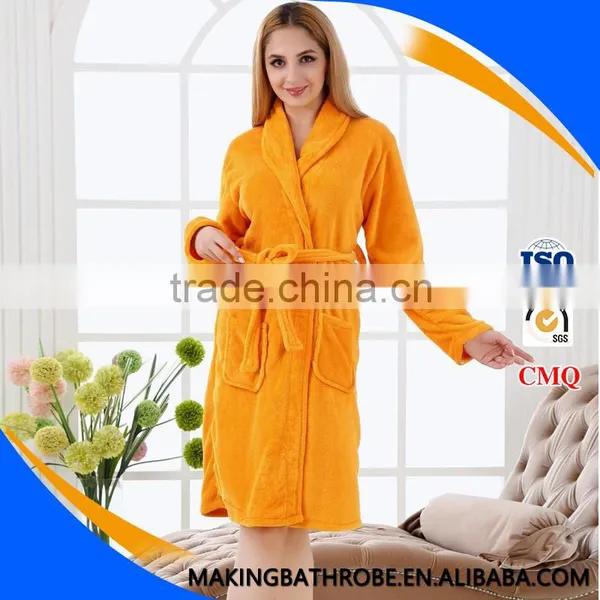 Super Soft Cheap Fashion Heated Coral Fleece Bathrobe Quality Choice