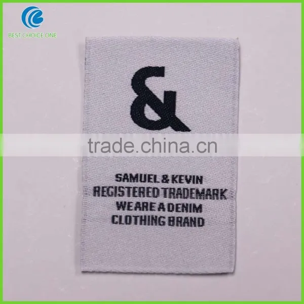High Quality Garment Cotton End Fold Brand Label / Sew on Woven Label photo-6