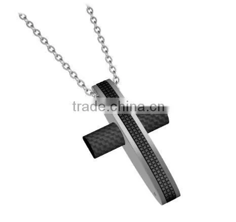 Charm Stainless Steel Cross Pendant Necklace Rose Gold Cross Pendant With CZ photo-5