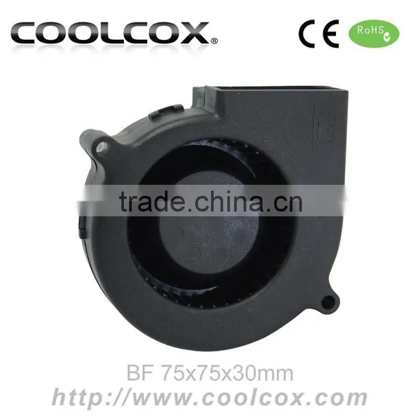 CoolCox 75x75x30mm Air Blower Fan,5V/12V/24V,7530 Blower Fan,7cm DC Brushless Electric Turbo Fan
