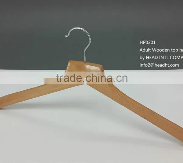 Our HEAD Luxury Wood Hanger With Big Shoulder and Cover Velvet for Anti-slip photo-2