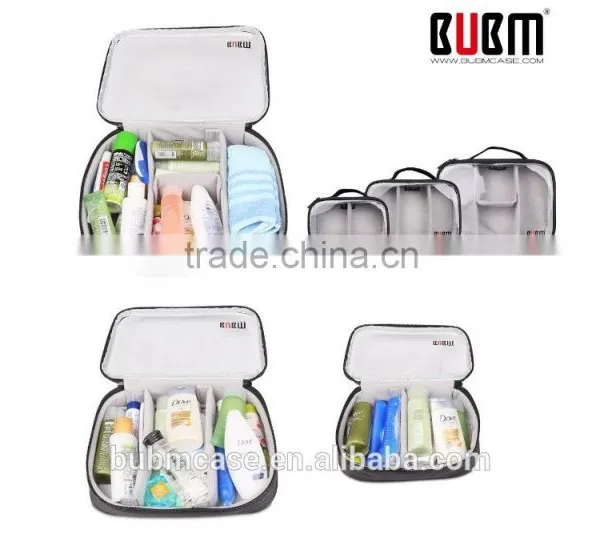 BUBM Clear PVC Portable Zipper Digital Storage Bag With Three-piece photo-4