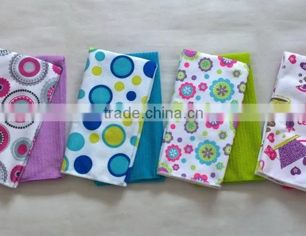 Water Absorbed Plain Solid Colour Transfer Printing Polyester /polyamide Microfiber Towel Set photo-3