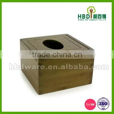 BSCI Factory High Quality Bamboo Wood Kitchen Tissue Box Wholesale photo-3