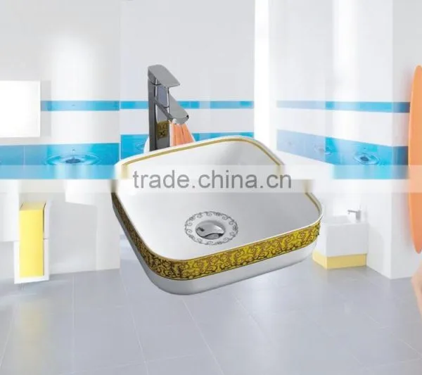 New Model Hand Painted White Corner Wash Basins photo-2