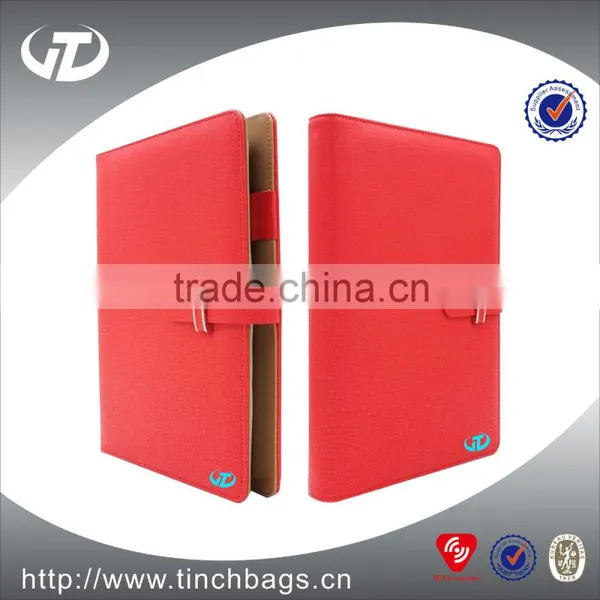2016 Fashion A4 Zipper Leather Portfolio With Notepad