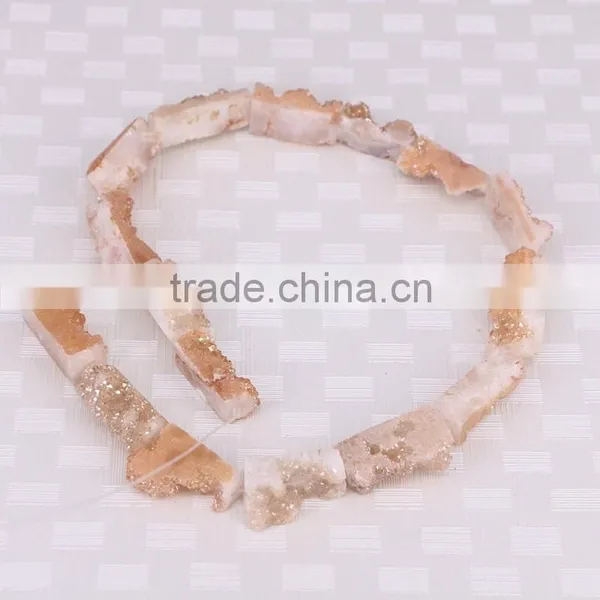 Full Strand Titanium AB Druzy Agate Beads, Drusy Agate Quartz Connector Beads For Jewelry Making photo-3