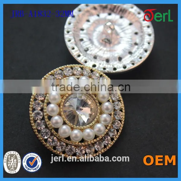 Beautiful Pearl Alloy Crystal Flower Wedding Bridal Rhinestone Buttons photo-5