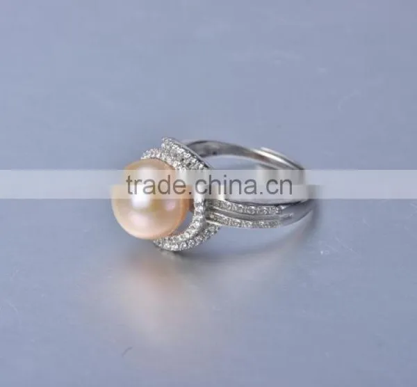 Eternity Ring ,Sterling Silver Ring Settings For Pearl ,Adjustable Silver Ring photo-3