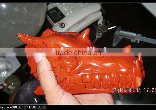 Wholesale Beautiful Red Jade Crystal Dragon Skull Head photo-3