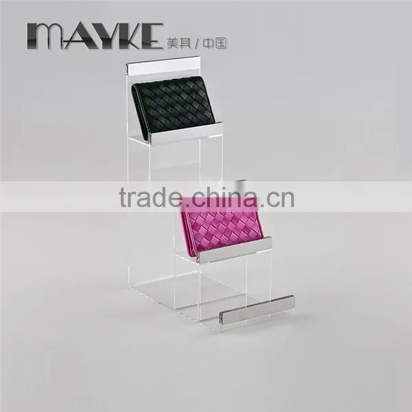 Acrylic Wallet Display Stand With Stainless Steel for Wallet Shop Display photo-5