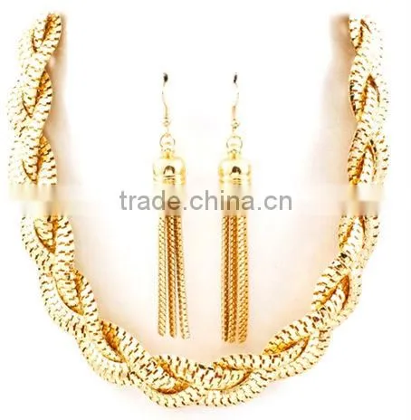 2014 New Fashion Jewelry Set Earring and Chain Necklace