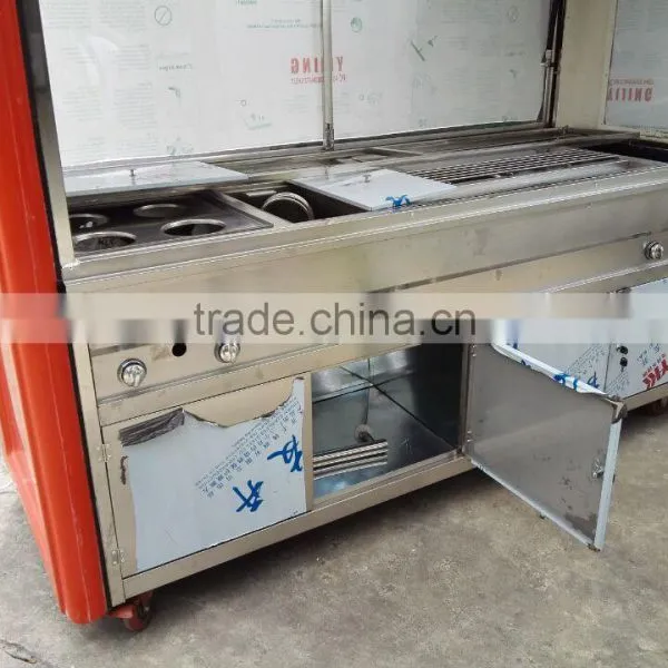 Vending Kinds of Food in the Street Mobile Hand Push Food Cart for Sale photo-3