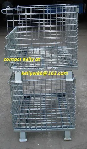 Collapsible Steel Stacking Transport Wire Mesh Container/ Pallet photo-3