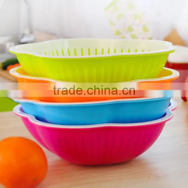 Fruit And Vegetable Drainer Basket With Lid , Plastic Drain Basket photo-3