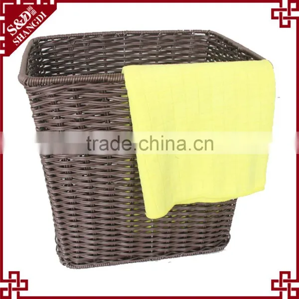 Washable PE Rattan Handwoven Dirty Laundry Basket for Hotel and Home photo-5