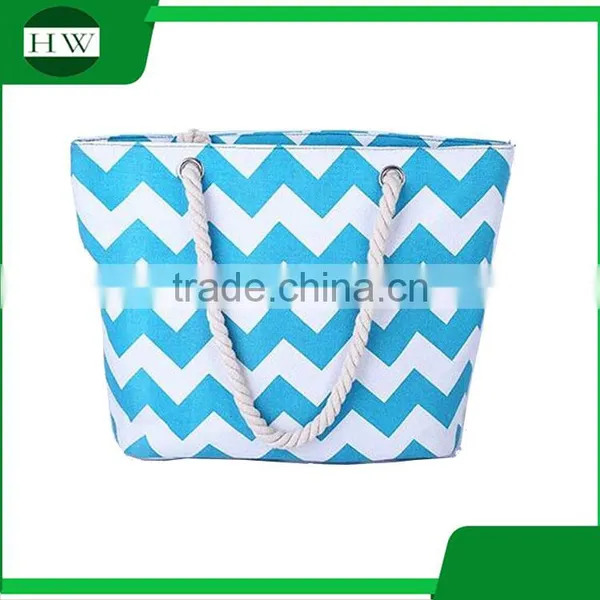 Very Popular Various Chevron Style Custom Canvas Tote Bag Woman Handbag photo-4