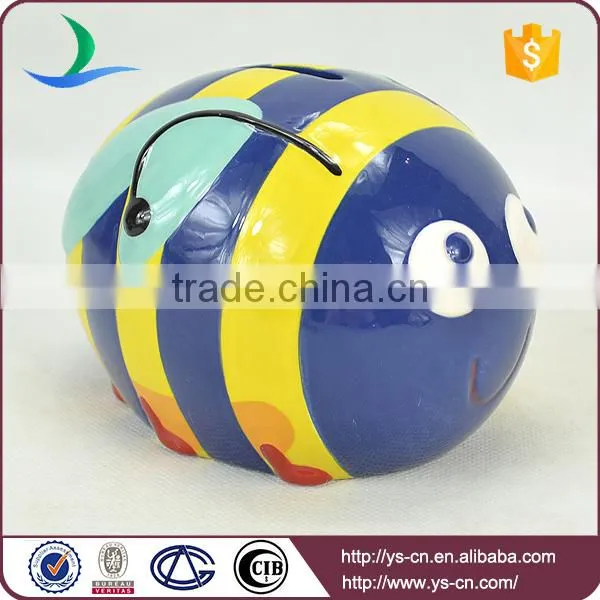 Ceramic Custom Coin Bank With Bee Design photo-3