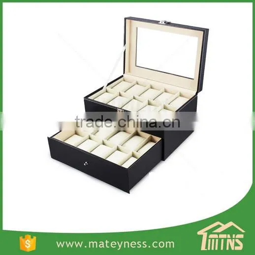Large Glass Top Display Wooden Watch Box photo-2
