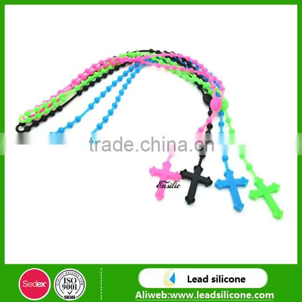 Food Grade Silicone Necklace/Beautiful Silicone Necklace Wholesale Silicone Bead Necklace Teething photo-3