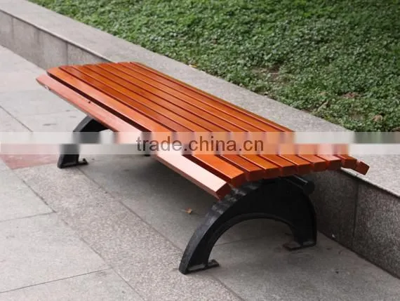 Outdoor Solid Wood Bench Cast Iron Legs photo-5