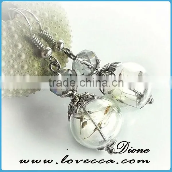 Vintage Style Dry Flower Vial Glass Dome Pendant Glass Dome Necklace photo-5