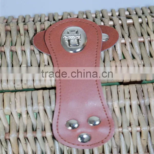 2016 New Product Pure Handmade Wholesale Wicker Willow Wine Basket for Picnic photo-3