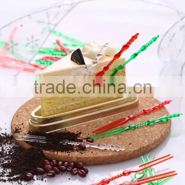 Useful Plastic 50pcs Cake Forks Set/ Disposable Plastic Fruit Forks/single Use Plastic Forks for Picnic photo-2