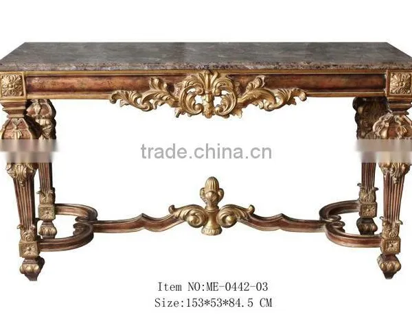 Antique Style Living Room Decorative Console Table and Mirror Set photo-3