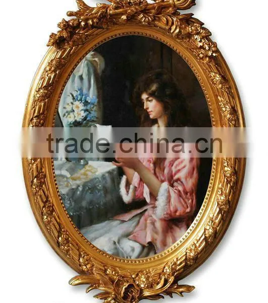 FA-053G-01woman Portrait Canvas Oil Painting With Frame photo-3