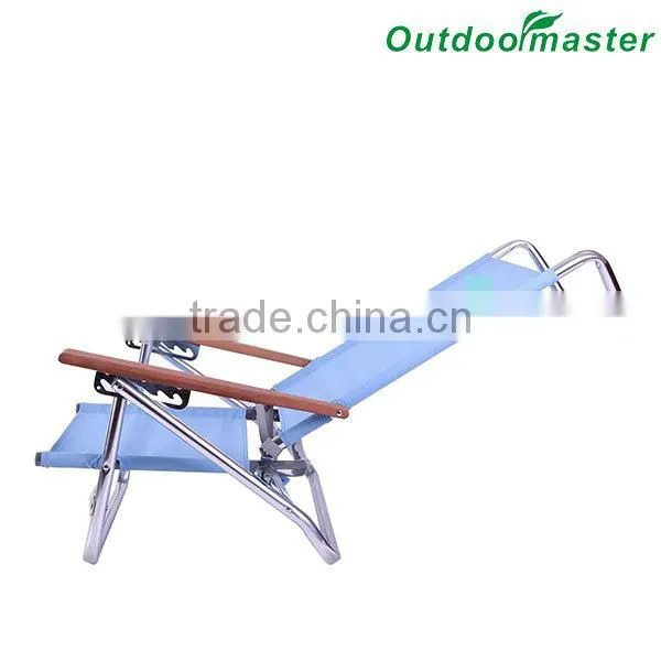 5-Position Lightweight Lay Flat Aluminum Folding Portable Reclining Chair photo-5