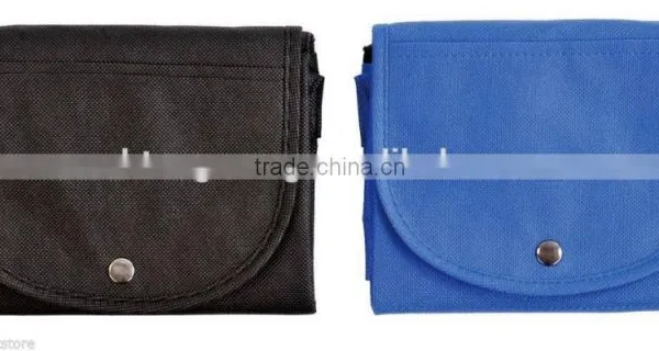 Black and Blue Foldable Zippered Totes Grocery Shopping Bags photo-3
