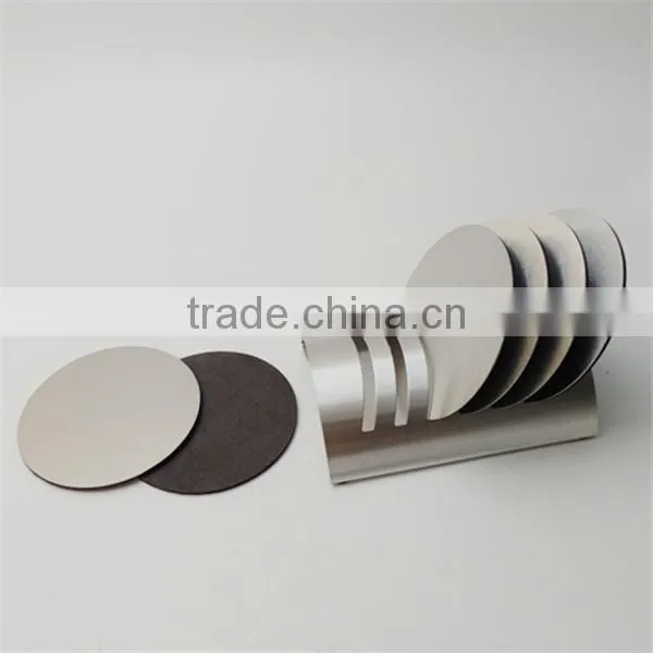 Customized Logo 6pcs Stainless Steel Coffee Cup Coaster Set With Holder photo-6