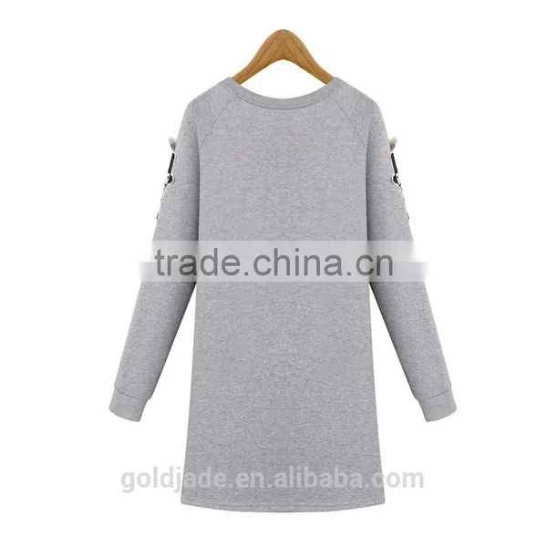 Comfort Fashion Dresses 2016 Women Wholesale Clothing Plain Fleece Lining Dress For Women photo-3
