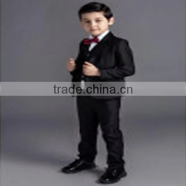 Little Boy Big Boy FIve -Piece Solid Navy Blue Dress Suit Set photo-4